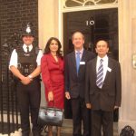 Renu Mehta, Vijay Mehta, Francis Northbrook at No.10