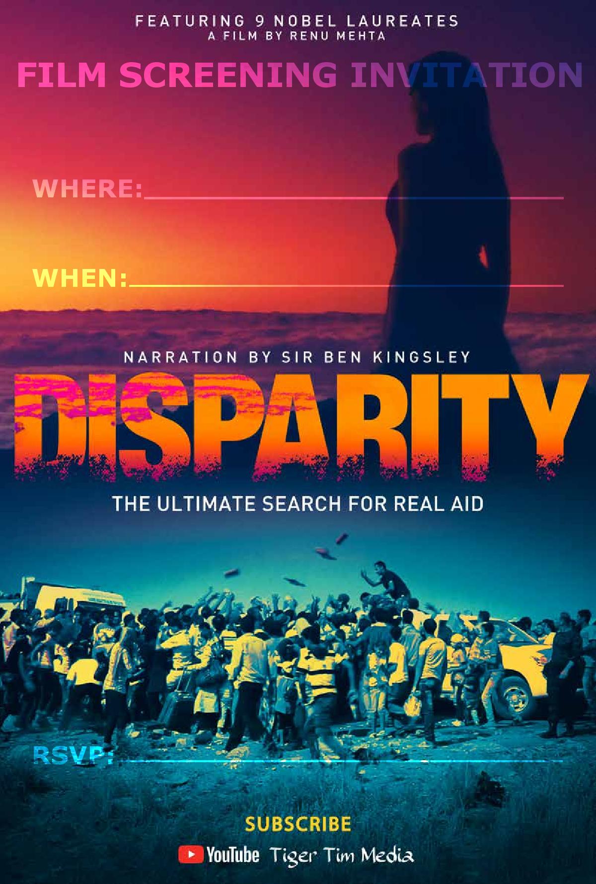 Host a Disparity Screening, film screening invitation