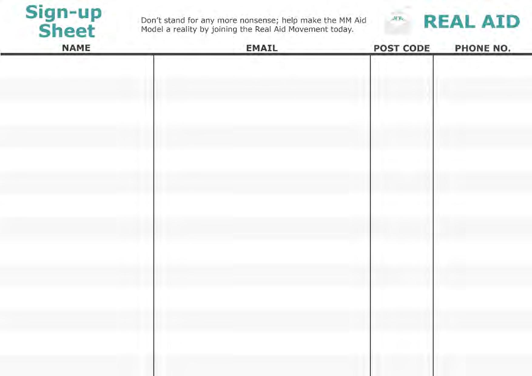 Host a Disparity Screening, sign up sheet