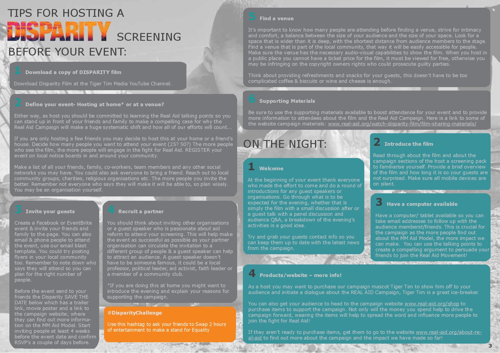 Host a Disparity screening, tips for hosting