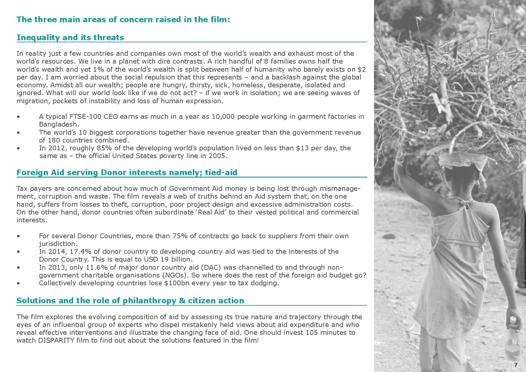 Host a Disparity screening, main areas of concern in the film