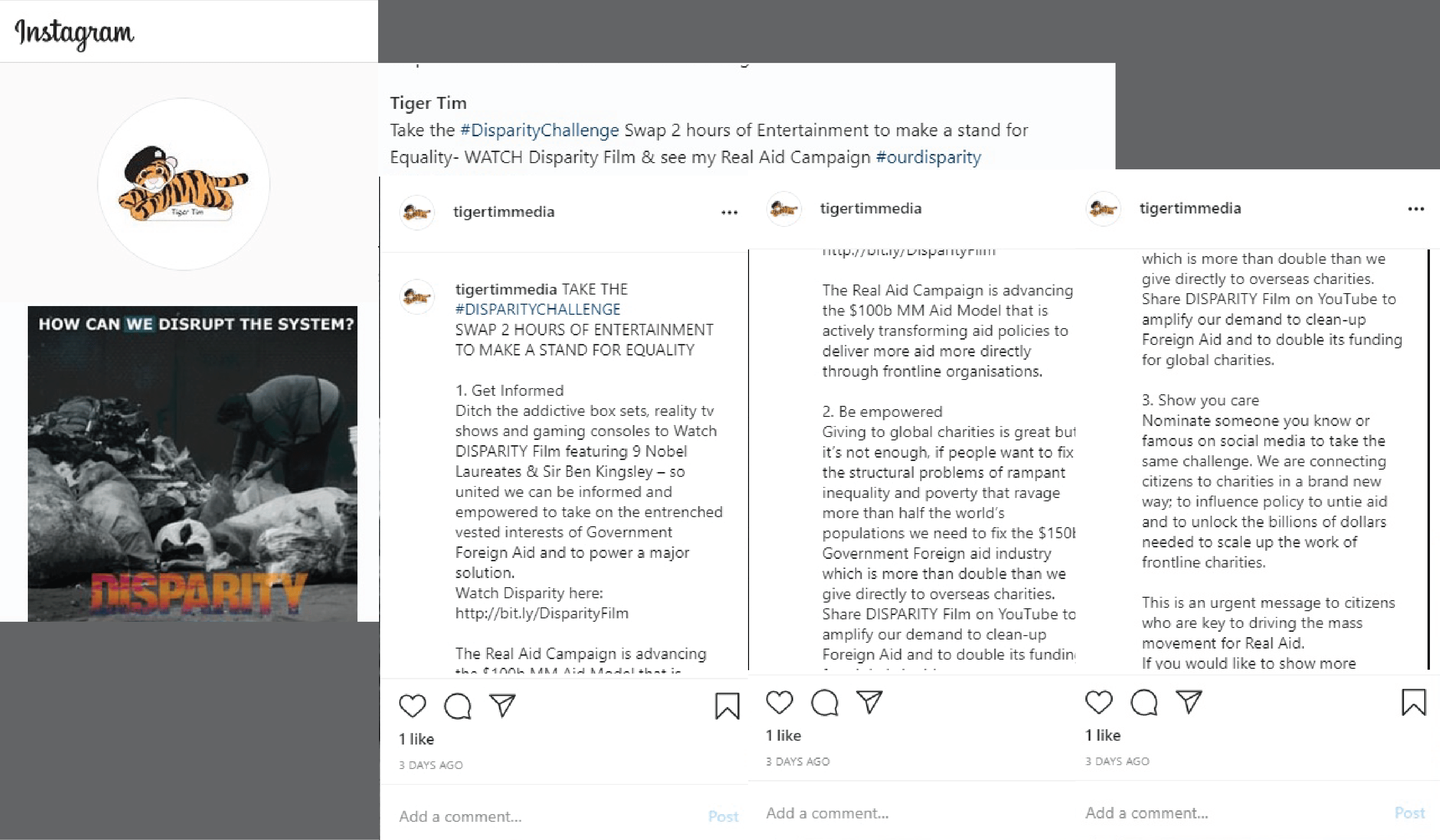 Influencer Actions compressed Take the Disparity Challenge, #DisparityChallenge